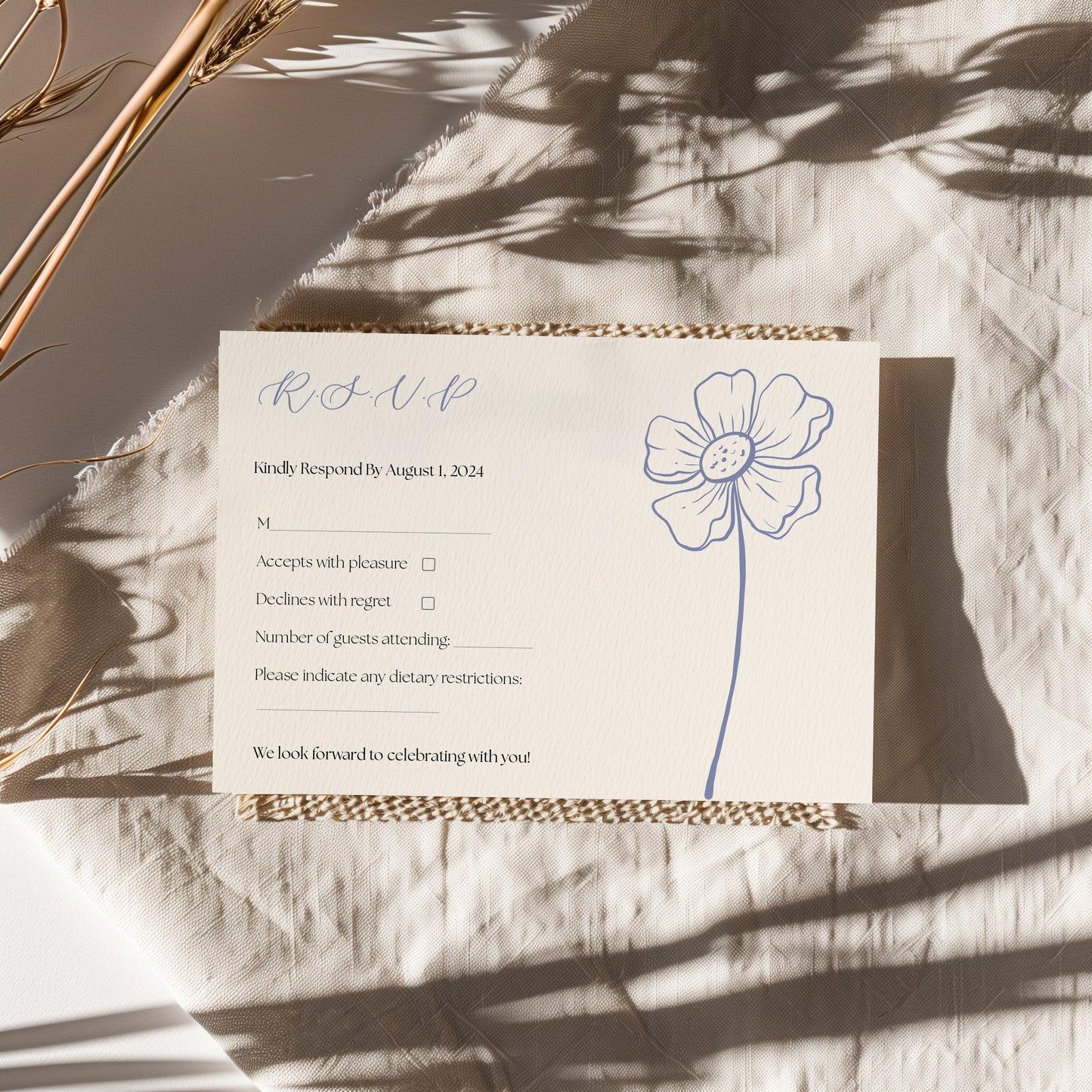 Azure Bloom RSVP Card