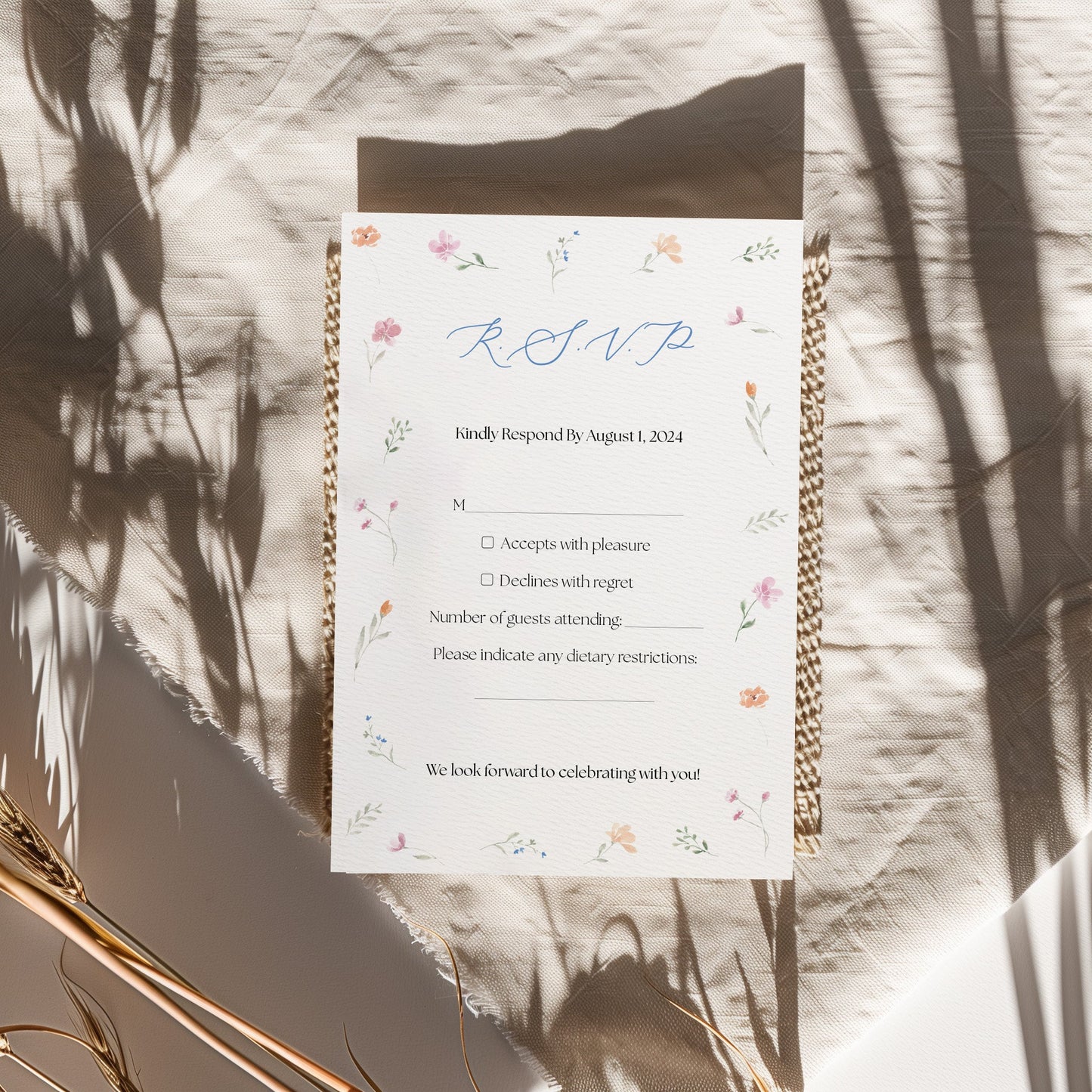 Garden Blossoms RSVP Card