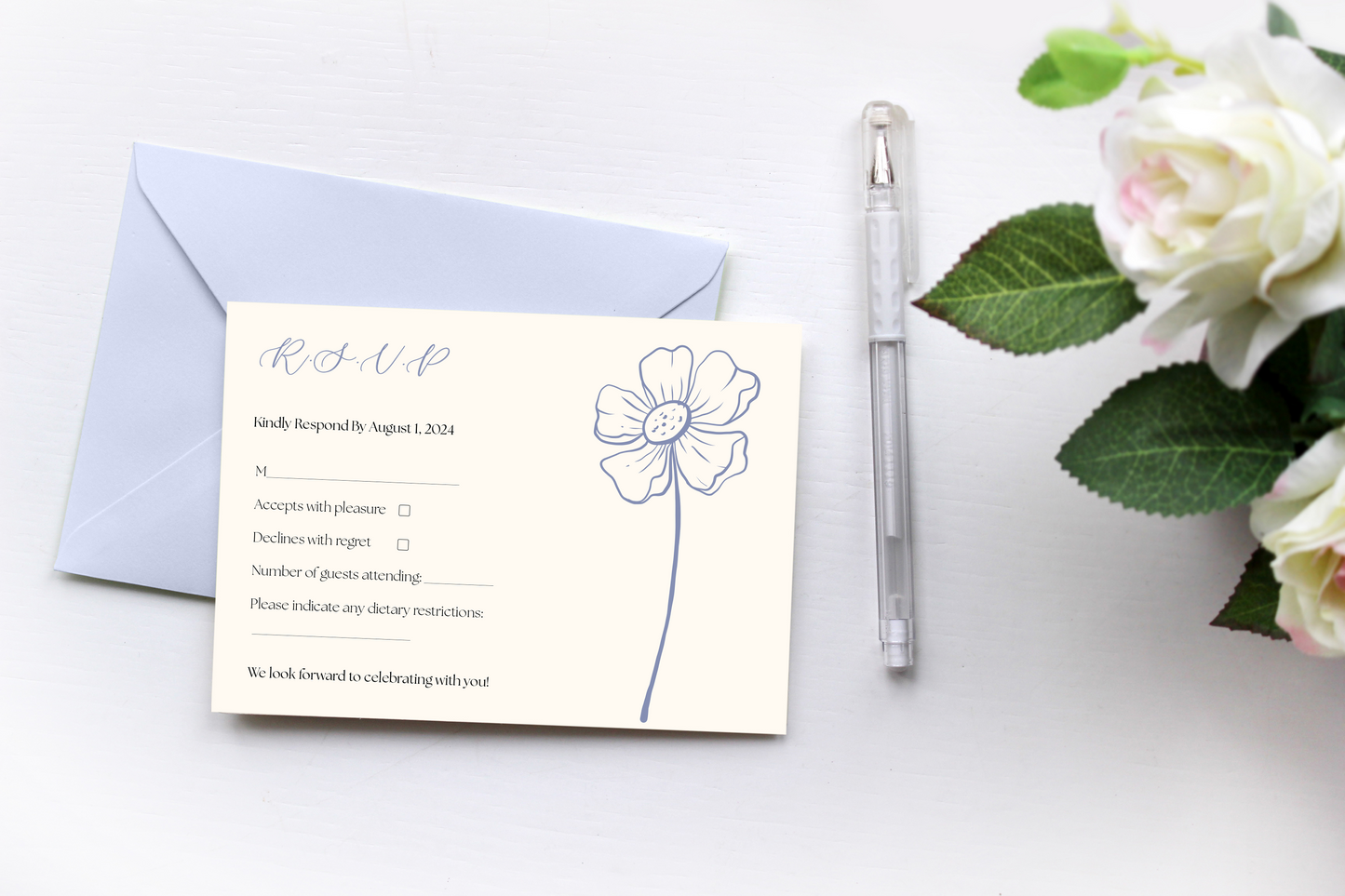 Azure Bloom RSVP Card