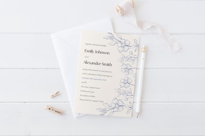 Azure Blooms Invitation